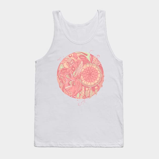 LPink Skull and Dreamcatcher Circle Tank Top by kenallouis